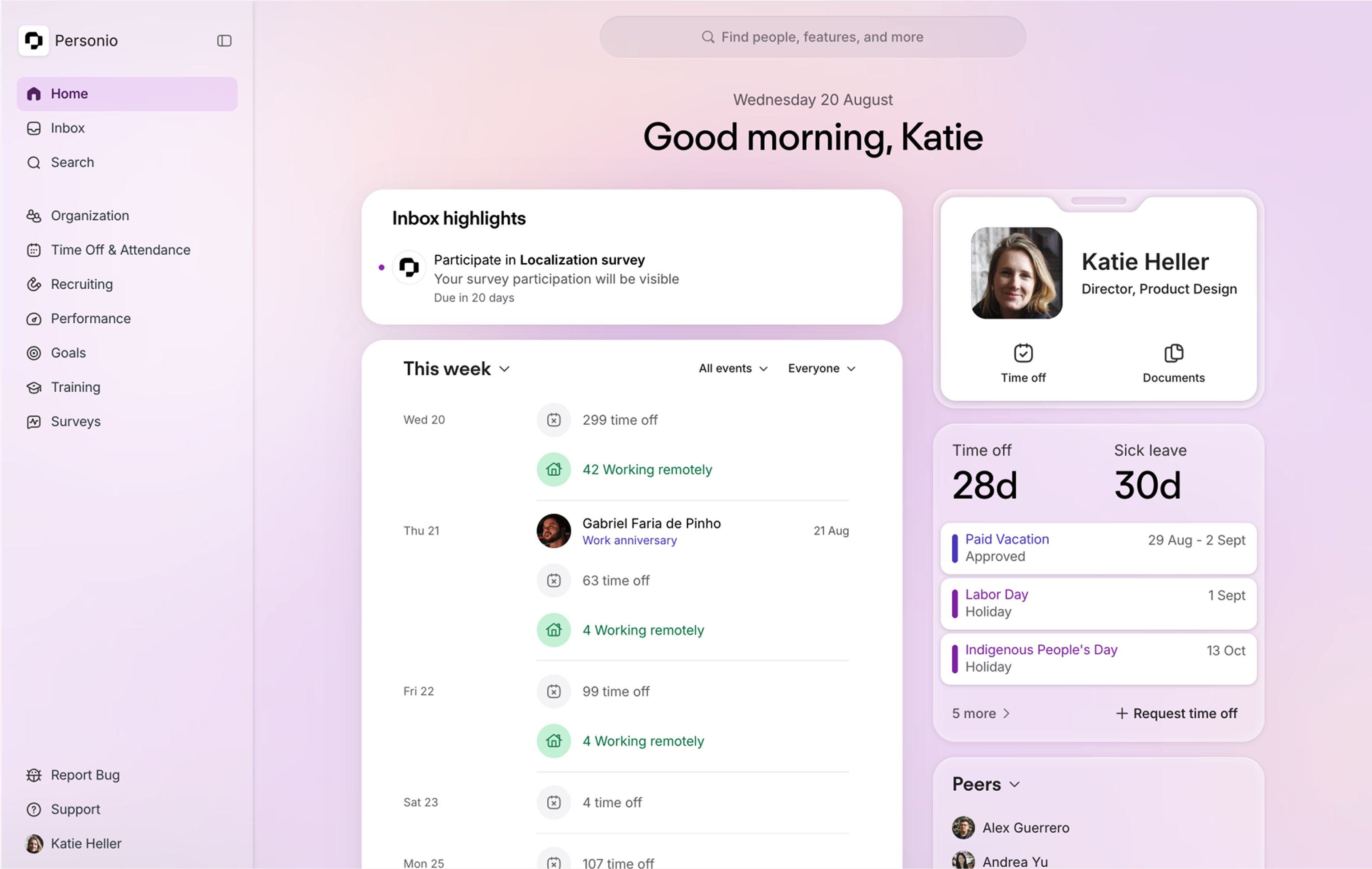 New Personio homepage
