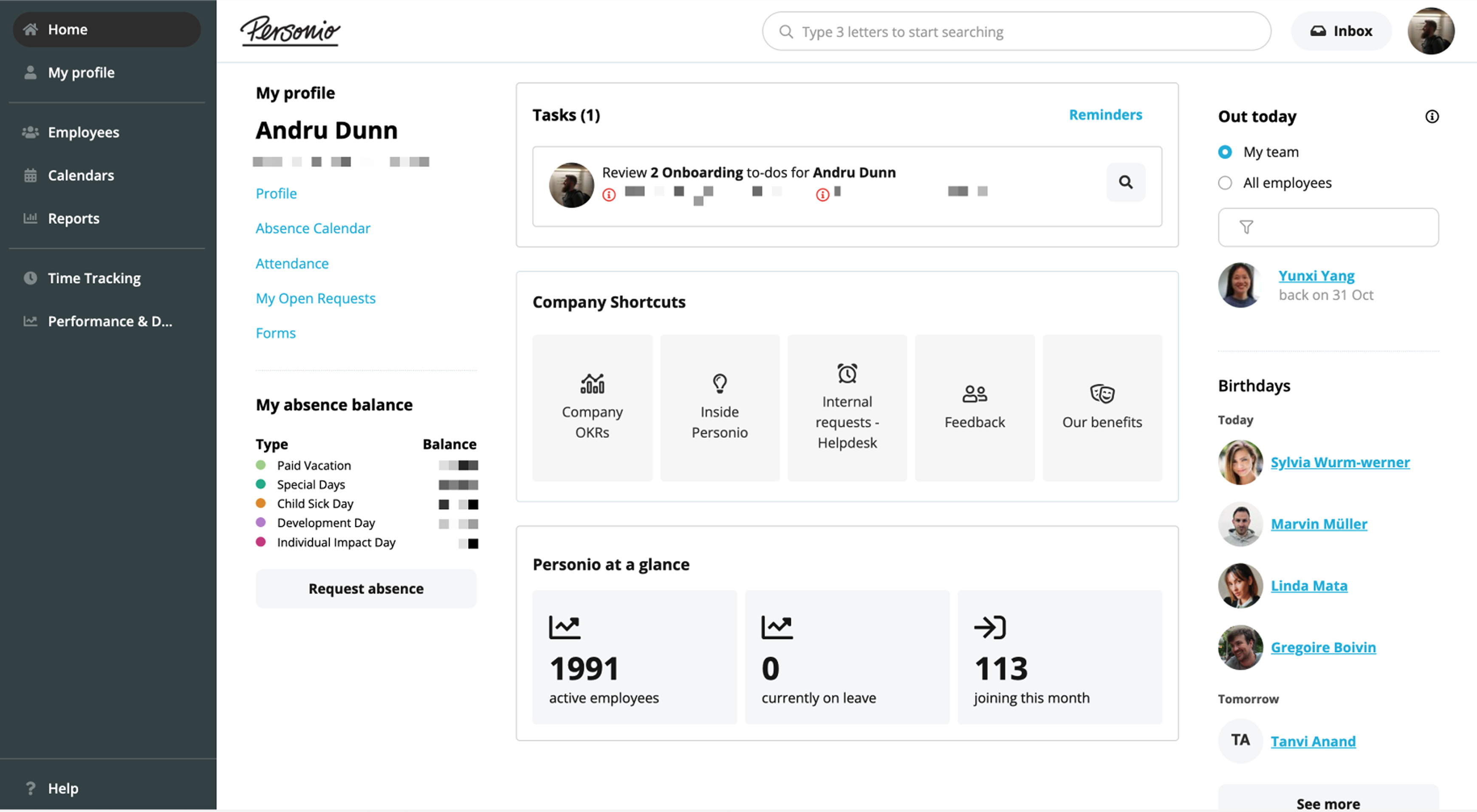 Old Personio homepage