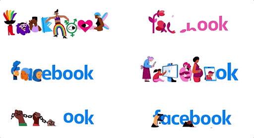 Facebook wordmark animations